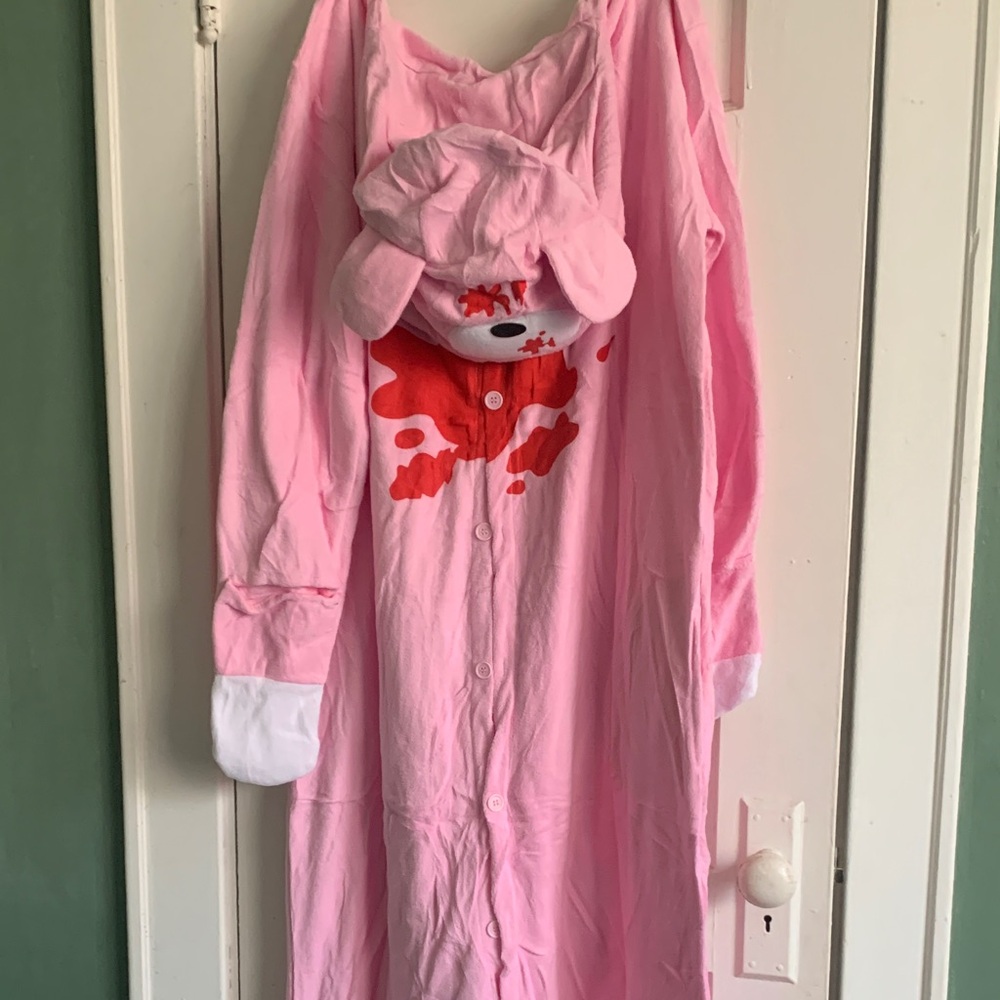 Pink Onesie with Red Pattern